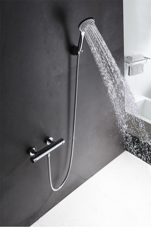 Creta Thermostatic Shower Set Chrome Finish, view 3