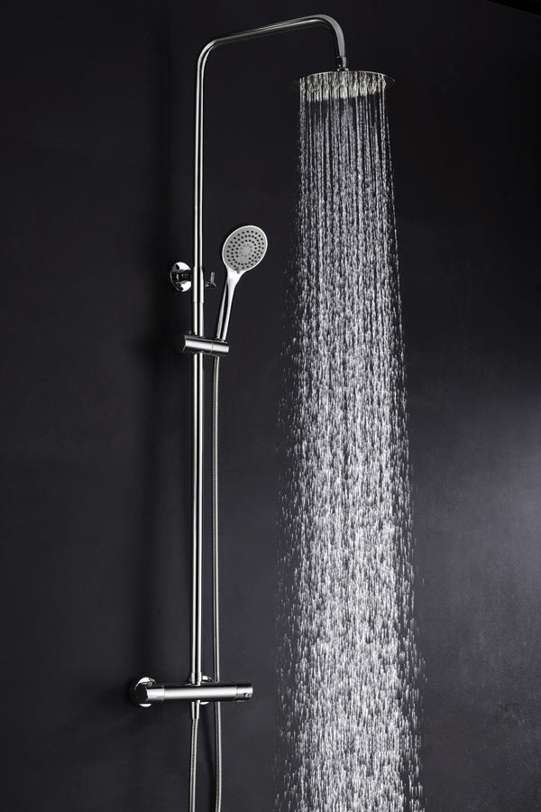 Creta Thermostatic Shower Set Chrome Finish, view 2