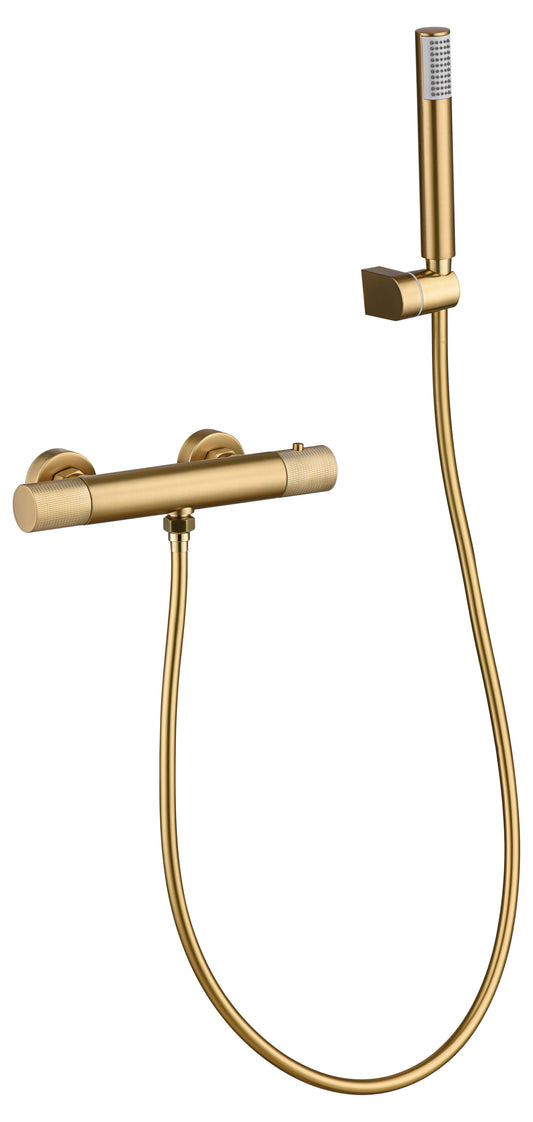 Grifo De Ducha Termostático Línea Oro Cepillado