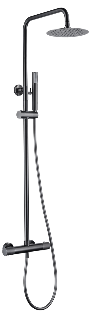 Gun Metal Thermostatic Shower Set Modern Black Design, view 2