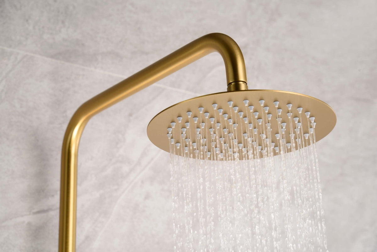Brushed Gold Thermostatic Shower Set Modern Design, detail view