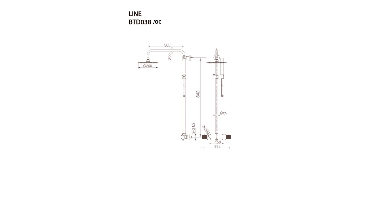 Brushed Gold Thermostatic Shower Set Modern Design, view 6