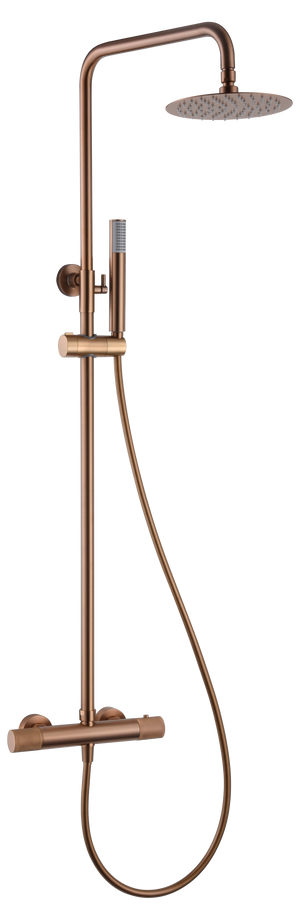 Brushed Rose Gold Thermostatic Shower Set, view 2