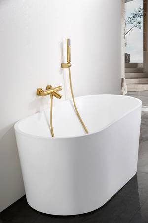 Monza Brushed Gold Thermostatic Shower Bath Kit, view 4