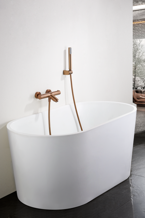 Monza Brushed Rose Gold Thermostatic Shower Bath Kit, view 4