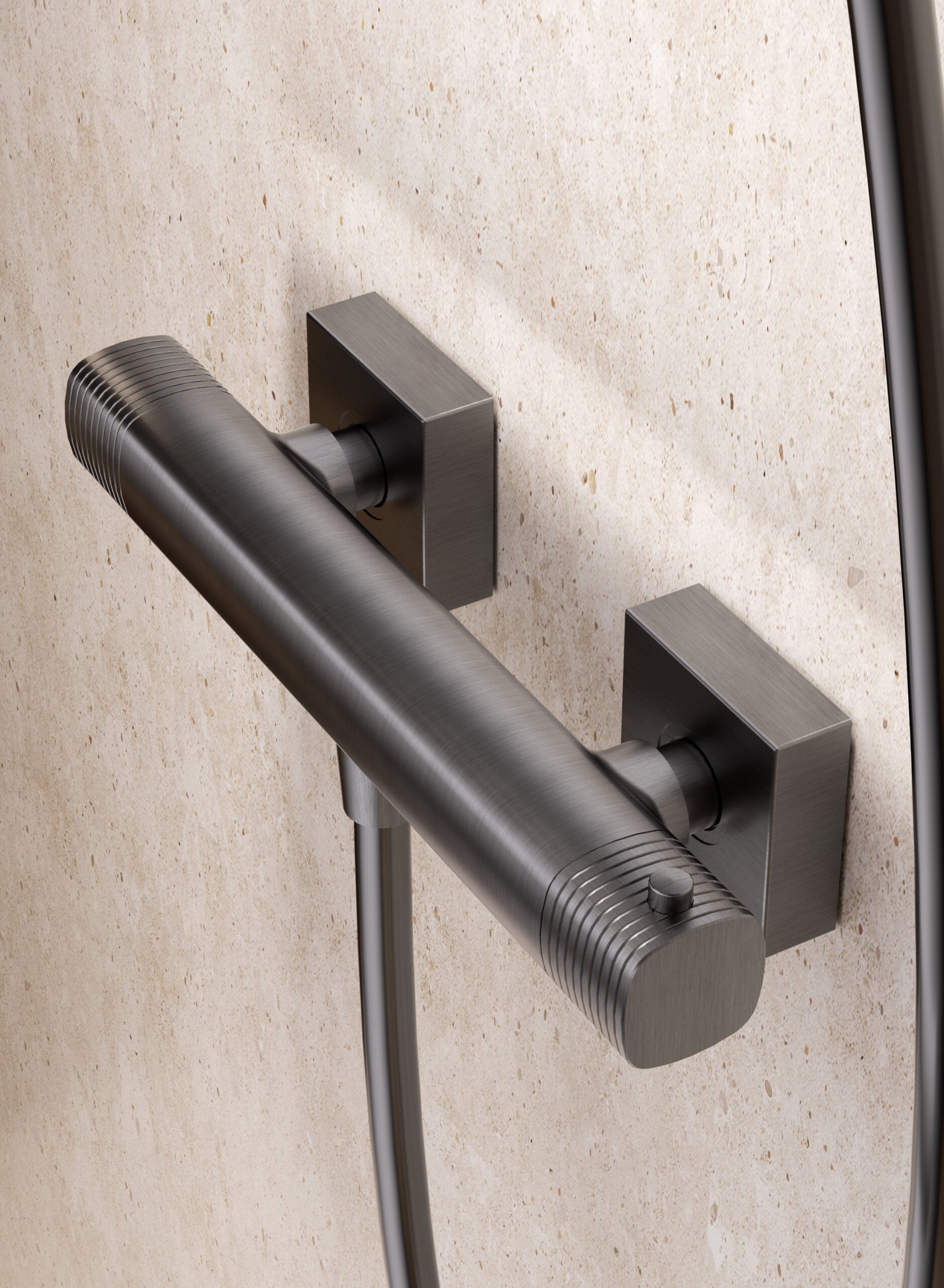 Firenze Chrome Thermostatic Shower Kit, mixer detail