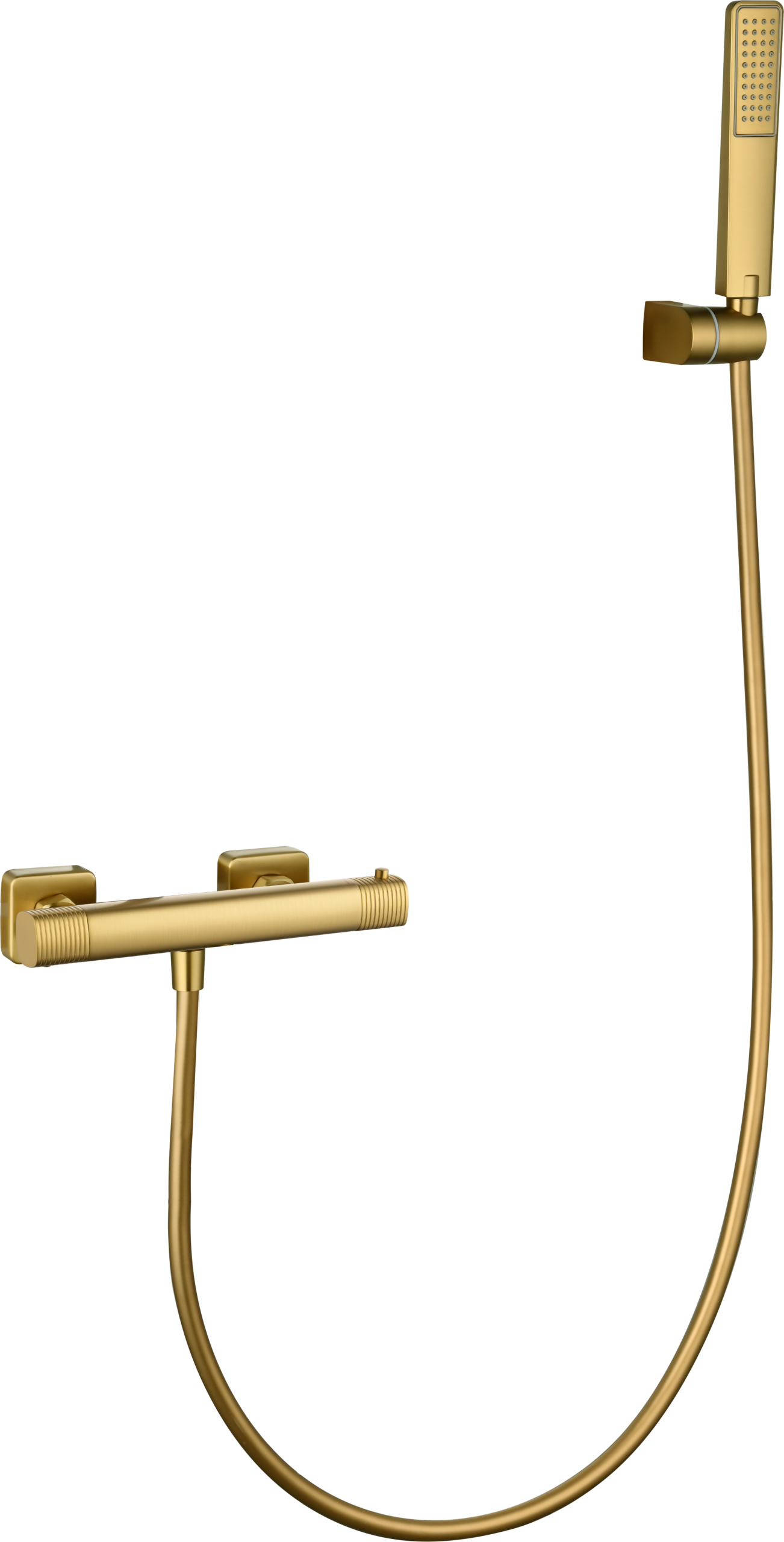 Firenze Brushed Gold Thermostatic Shower Kit, main product view