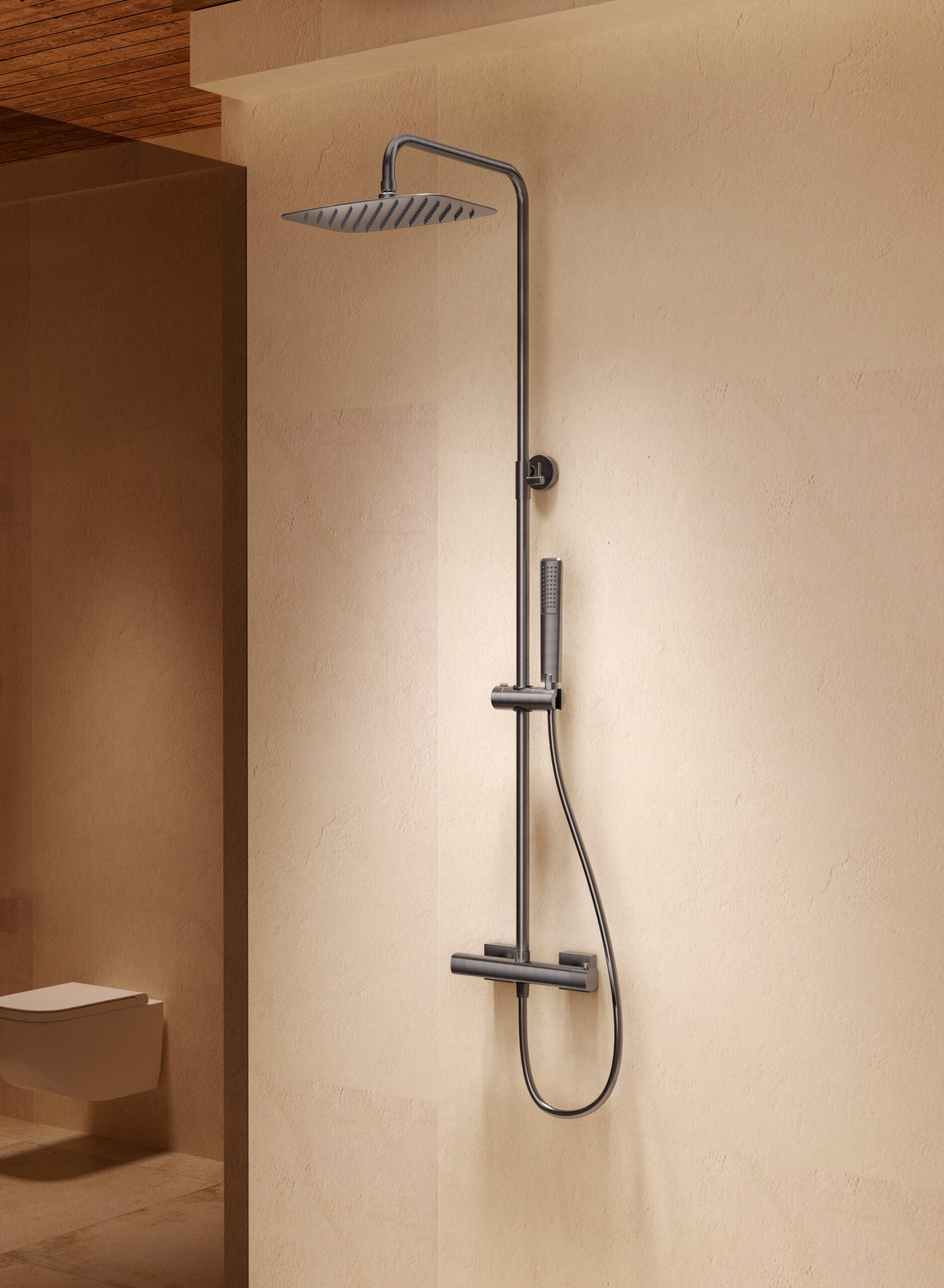 Firenze Chrome Thermostatic Shower Set, view 6