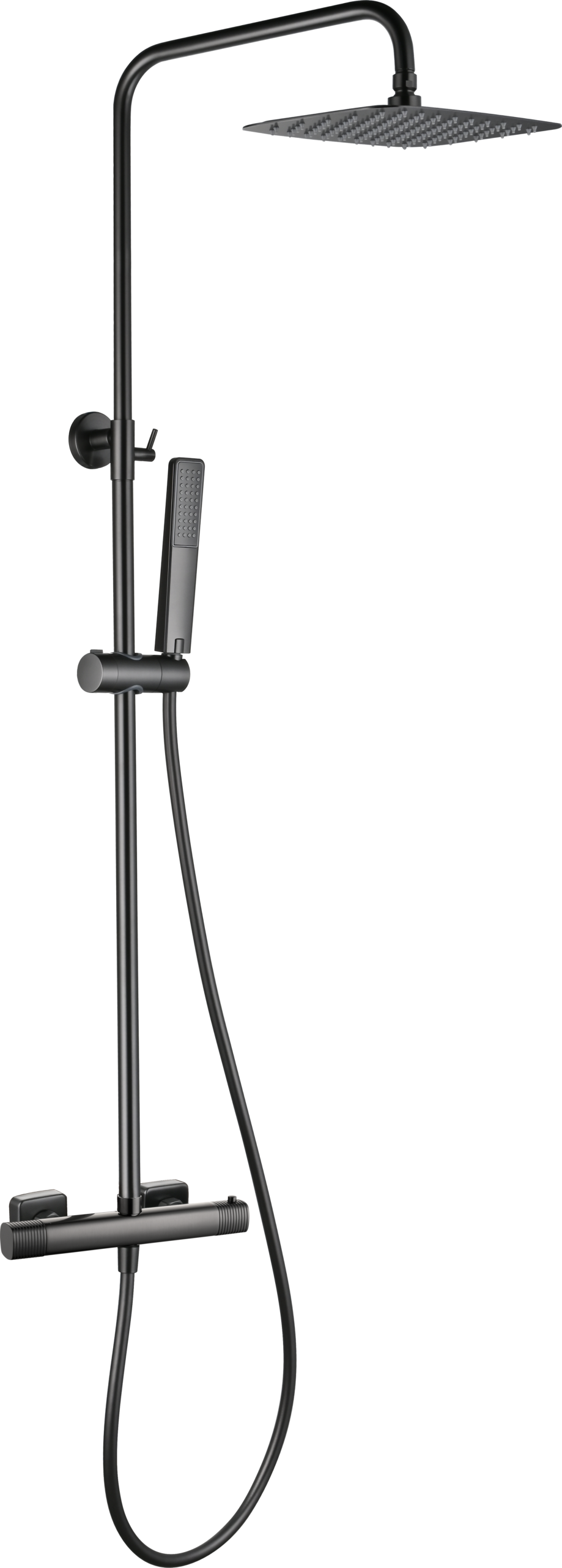 Firenze Black Gun Metal Thermostatic Shower Set, main product view