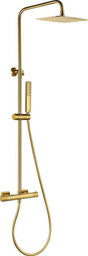Firenze Brushed Gold Thermostatic Shower Set, main product view
