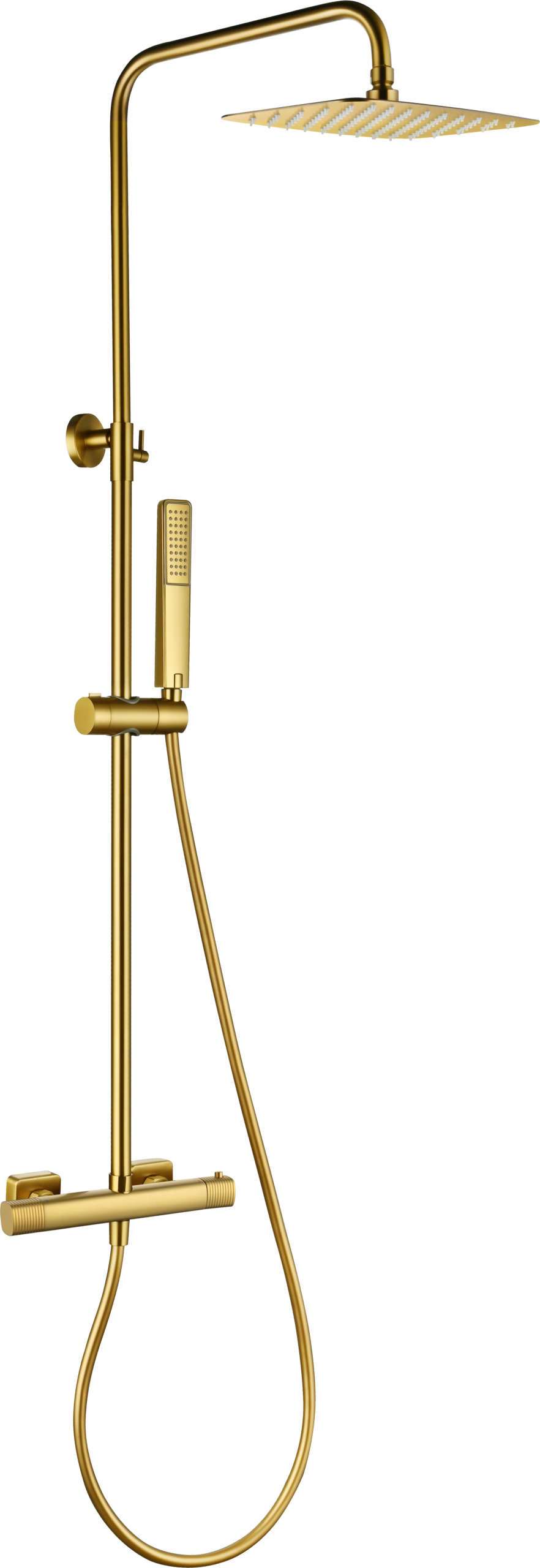 Firenze Brushed Gold Thermostatic Shower Set, main product view