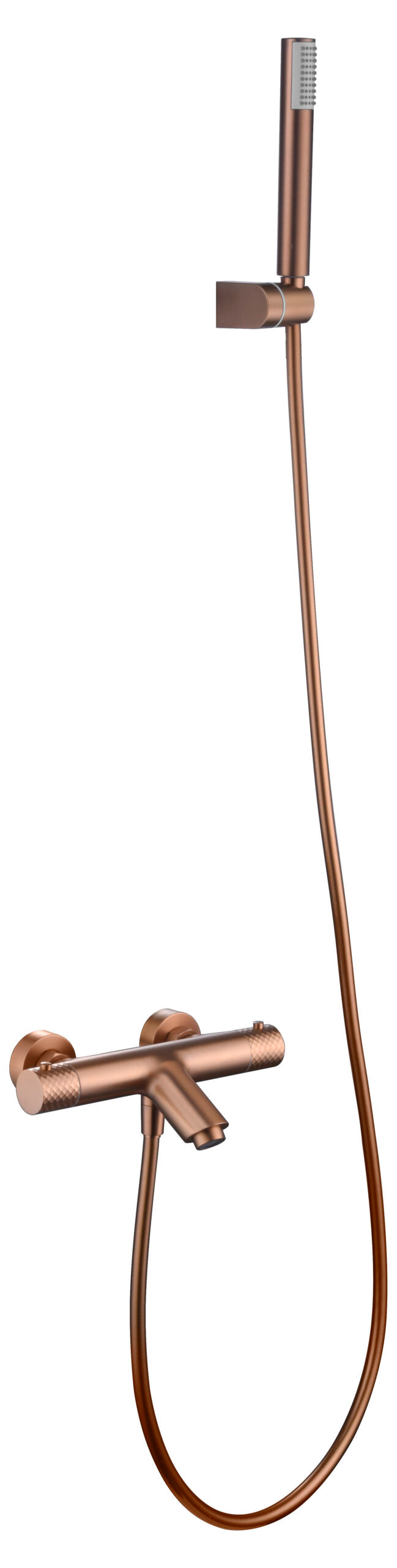 Genoa Brushed Rose Gold Thermostatic Shower Bath Kit, view 5