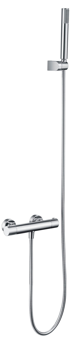 Chrome Thermostatic Shower Kit Modern Minimalist Design, view 6