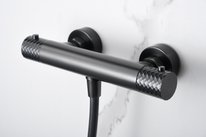 Black Gun Metal Thermostatic Shower Kit, mixer detail
