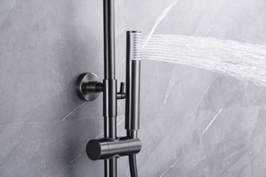 Genoa Black Gun Metal Thermostatic Shower Set, handle detail