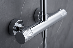 Chrome Thermostatic Shower Set with Temperature Control, mixer detail
