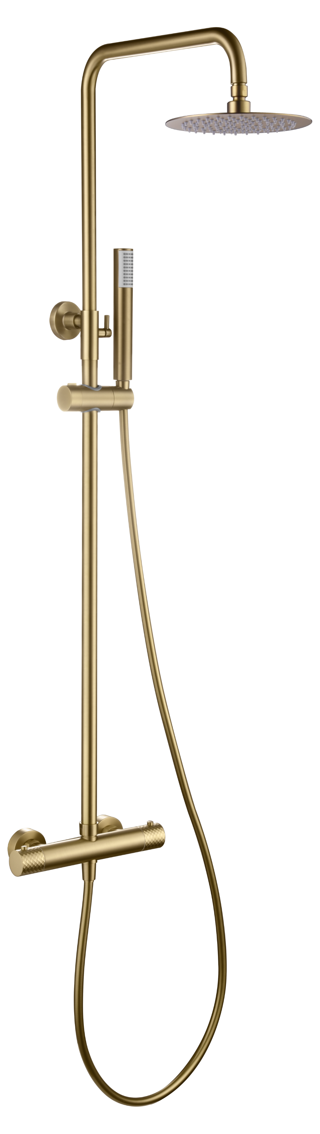 Genova Brushed Gold Thermostatic Shower Set, view 2