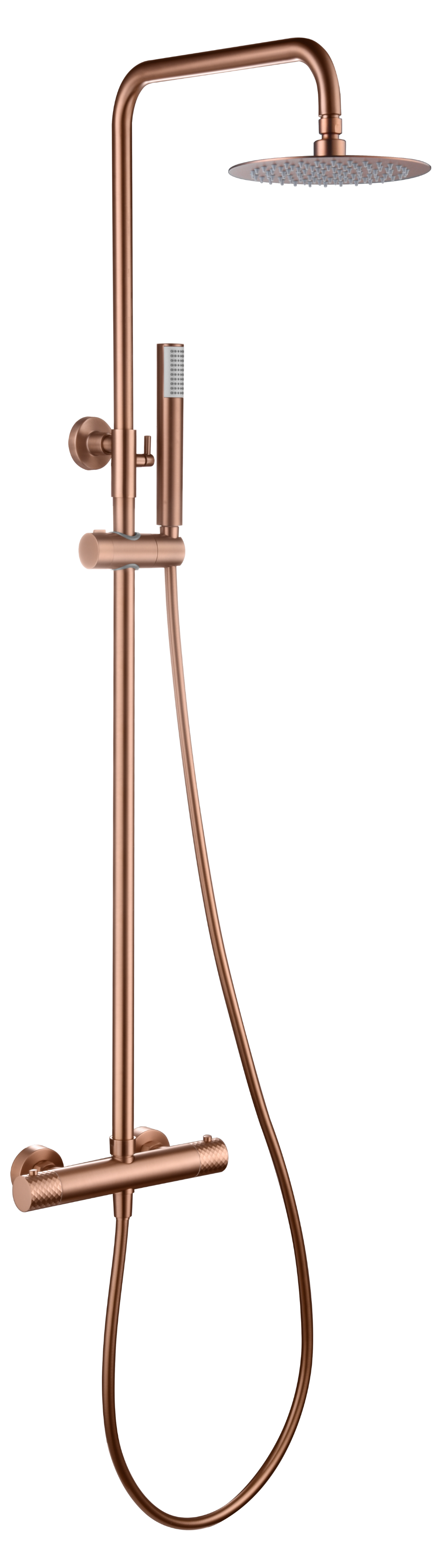 Genova Brushed Rose Gold Thermostatic Shower Set, view 2