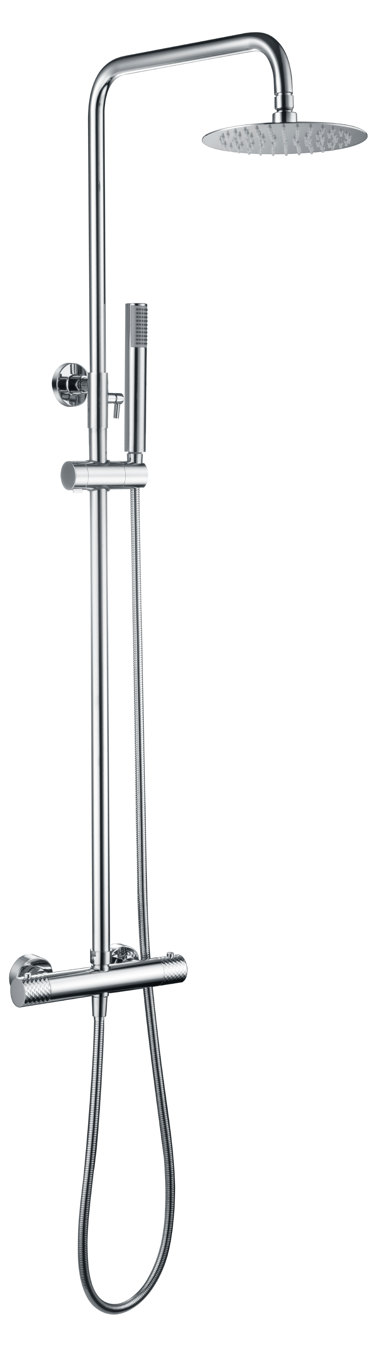 Chrome Thermostatic Shower Set with Temperature Control, view 2