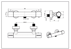 Chrome Thermostatic Shower Set Modern Design, view 4
