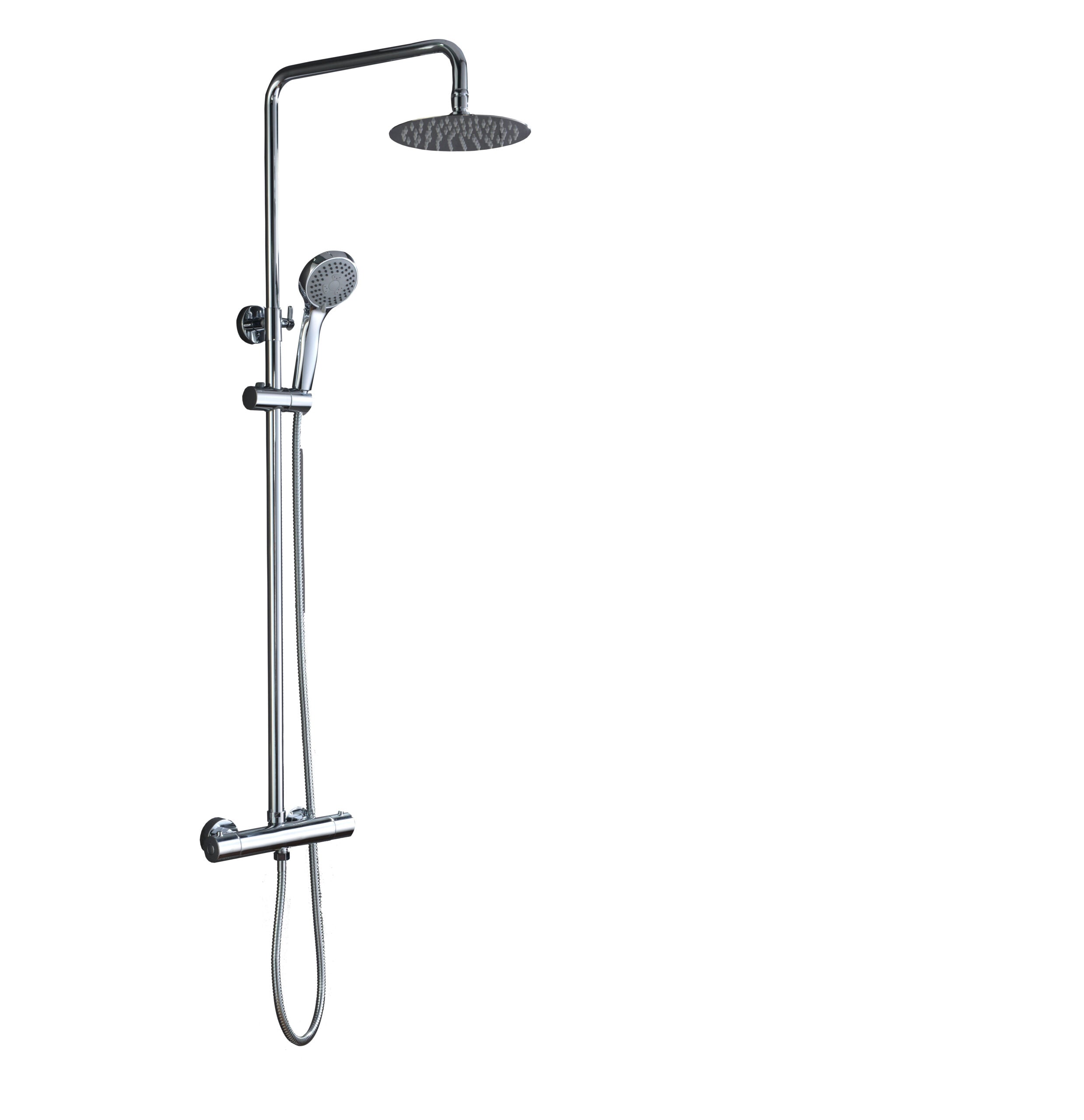 Chrome Thermostatic Shower Set with Column Design, view 2