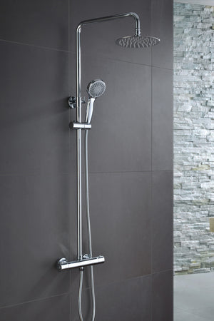 Chrome Thermostatic Shower Set with Column Design, view 4