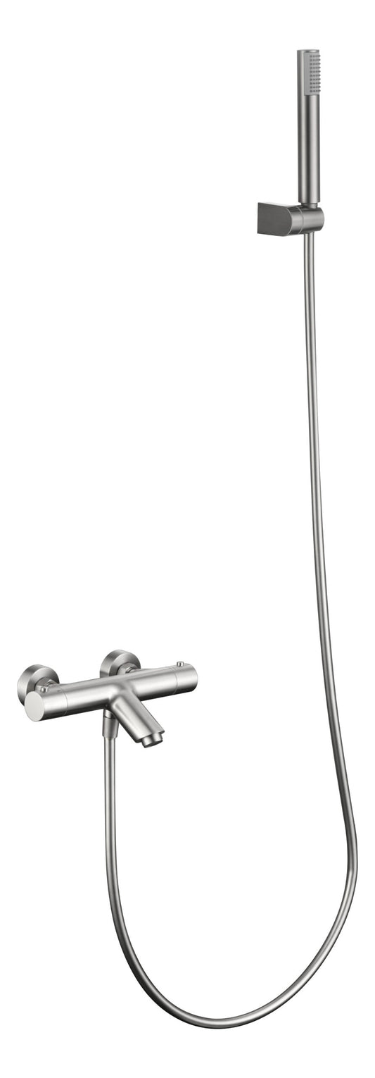 Kit Baño/Ducha Termostático Monza Níquel Cepillado