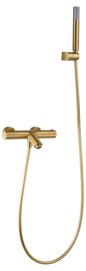 Monza Brushed Gold Thermostatic Shower Bath Kit, view 2