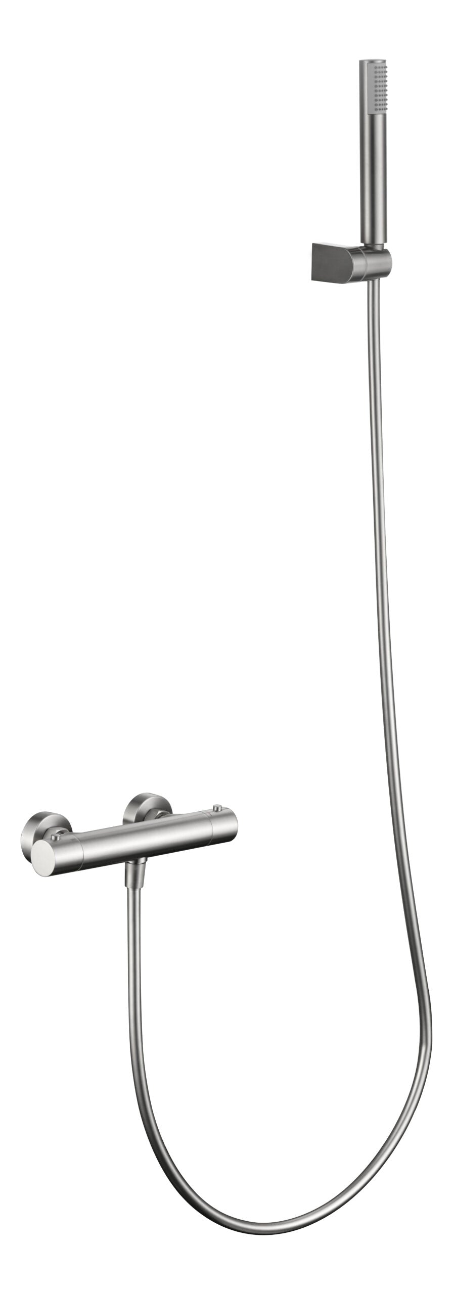Brushed Nickel Thermostatic Shower Kit Modern Design, view 2