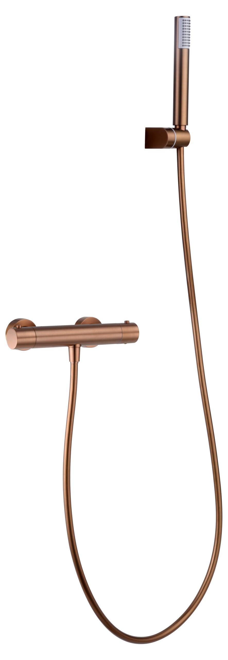 Monza Brushed Rose Gold Thermostatic Shower Kit, view 2