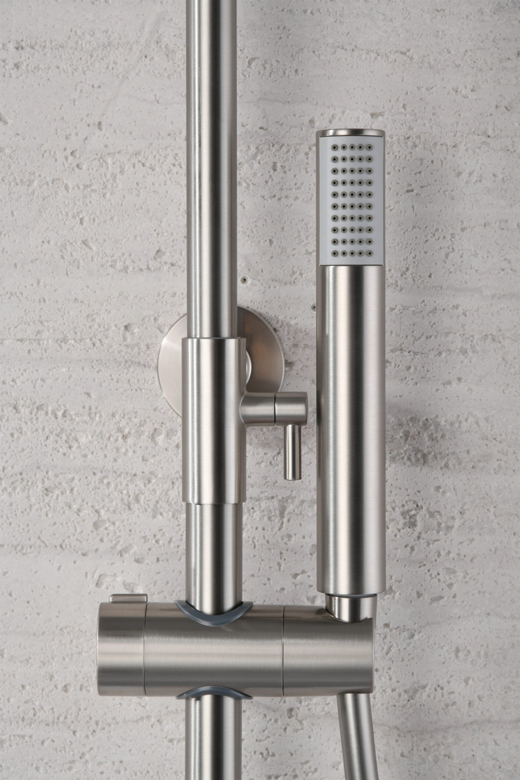 Brushed Nickel Thermostatic Shower Set Monza, handle detail