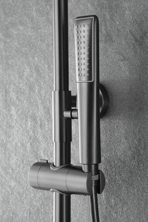 Black Gun Metal Thermostatic Shower Set, handle detail