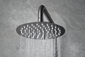 Black Gun Metal Thermostatic Shower Set, rain head detail