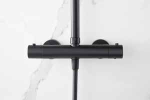 Matte Black Thermostatic Shower Set, mixer detail