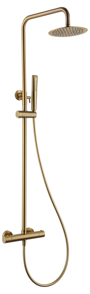 Napoles Brushed Gold Thermostatic Shower Set, view 2