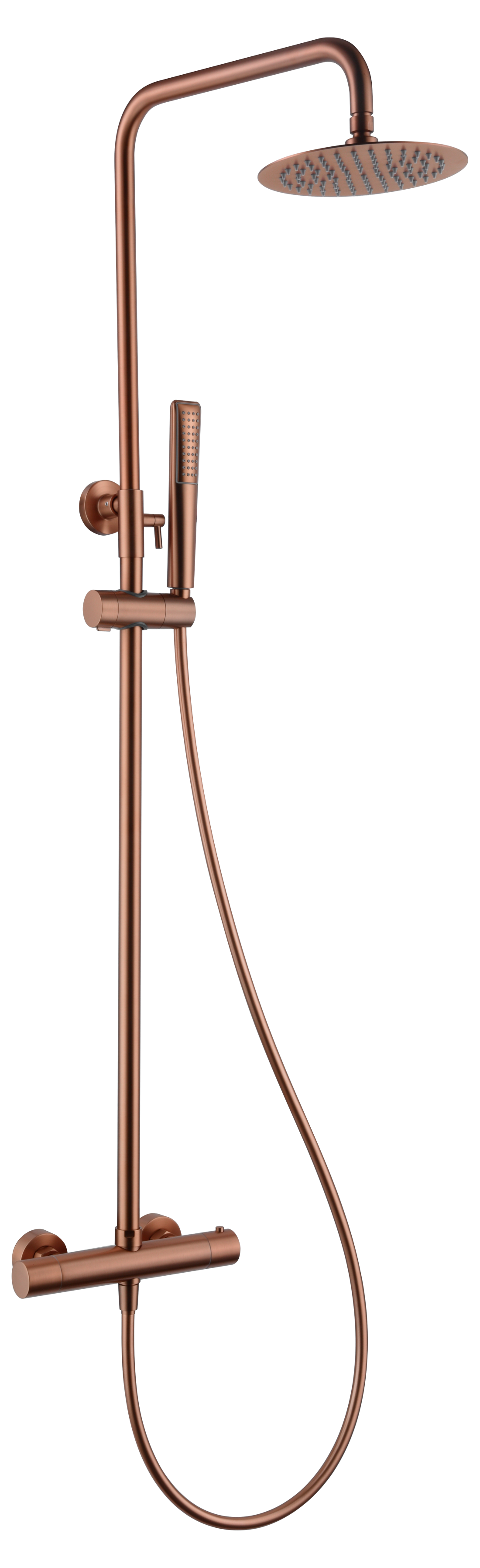 Brushed Rose Gold Thermostatic Shower Set, view 2