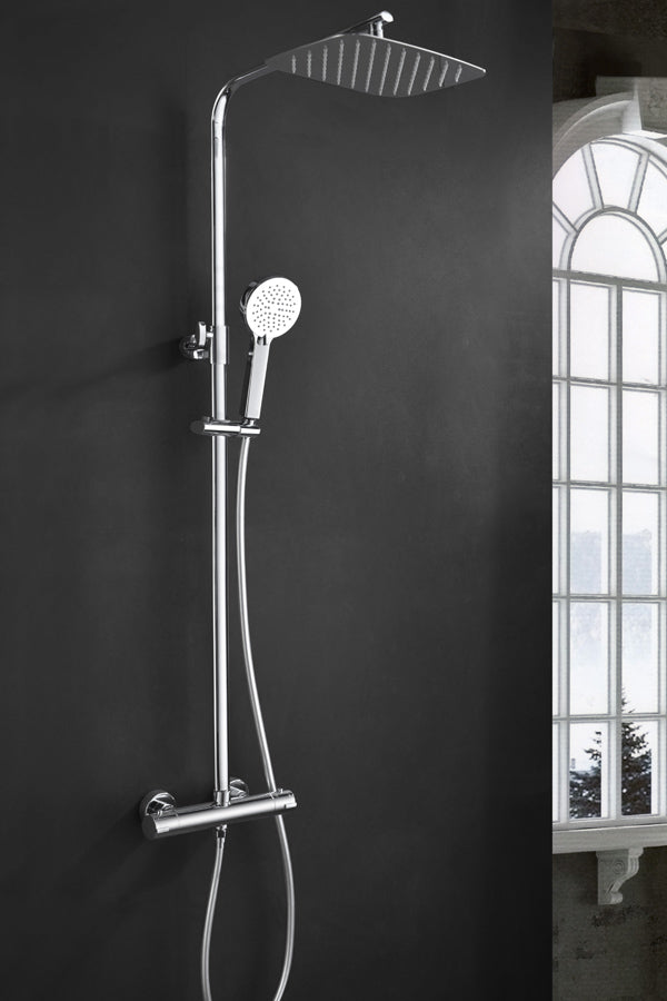 Chrome Thermostatic Shower Set Modern Design, view 2