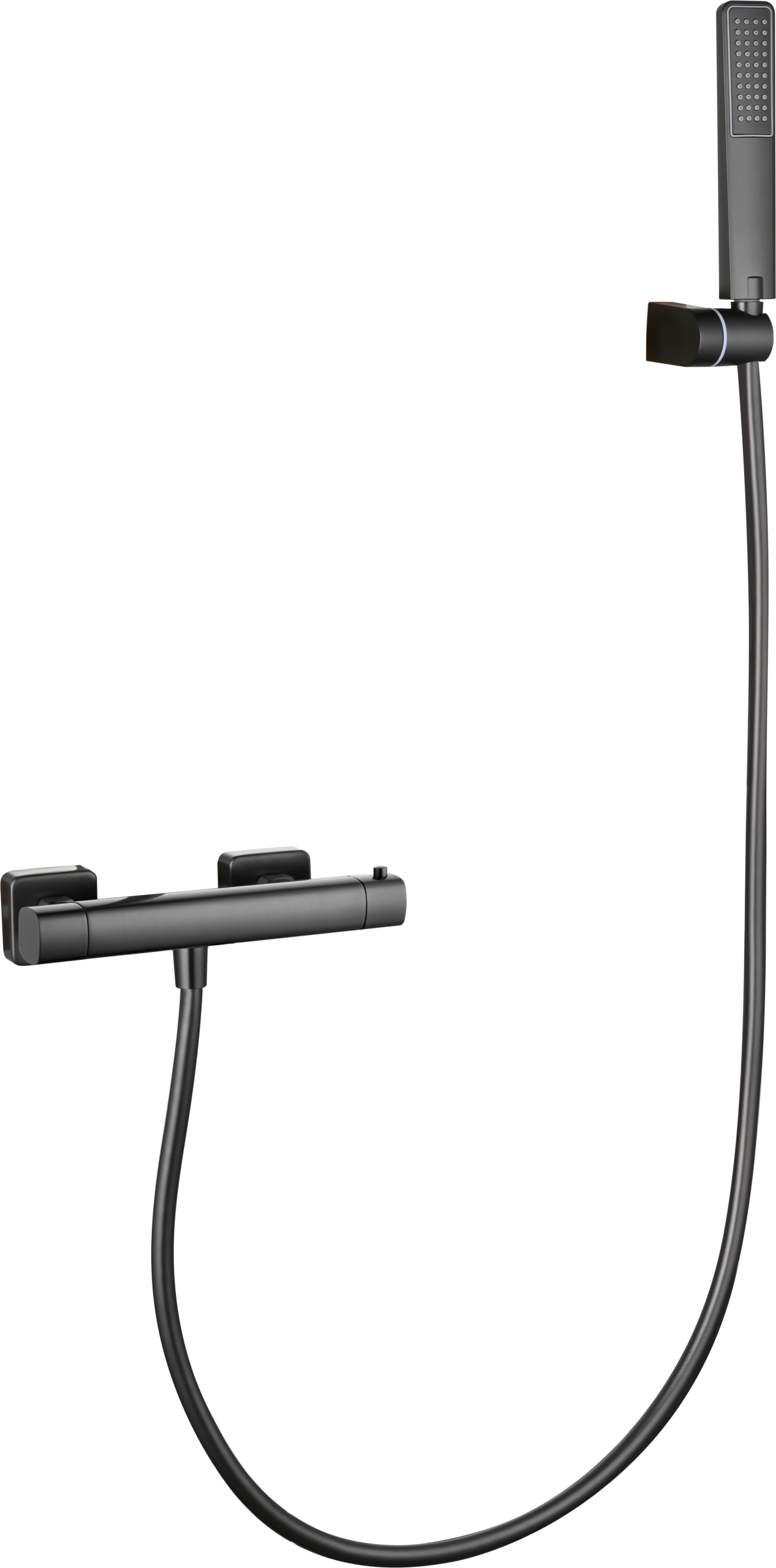 Toscana Black Gun Metal Thermostatic Shower Kit, main product view