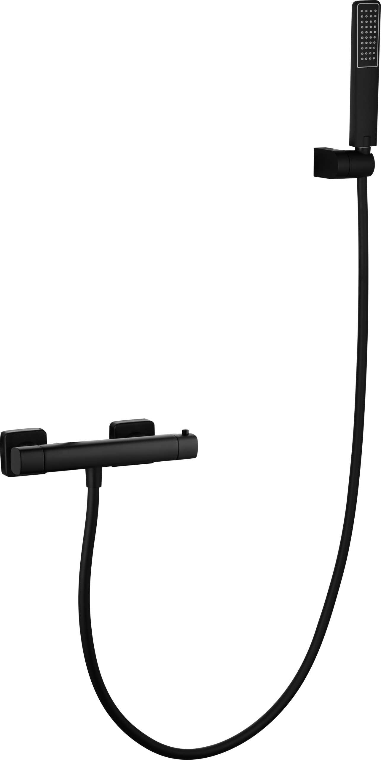 Toscana Matte Black Thermostatic Shower Kit, main product view