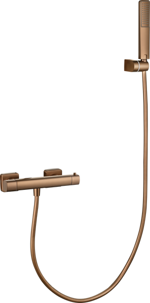 Toscana Brushed Rose Gold Thermostatic Shower Kit, main product view