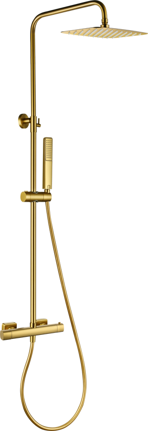 Toscana Brushed Gold Thermostatic Shower Set, main product view
