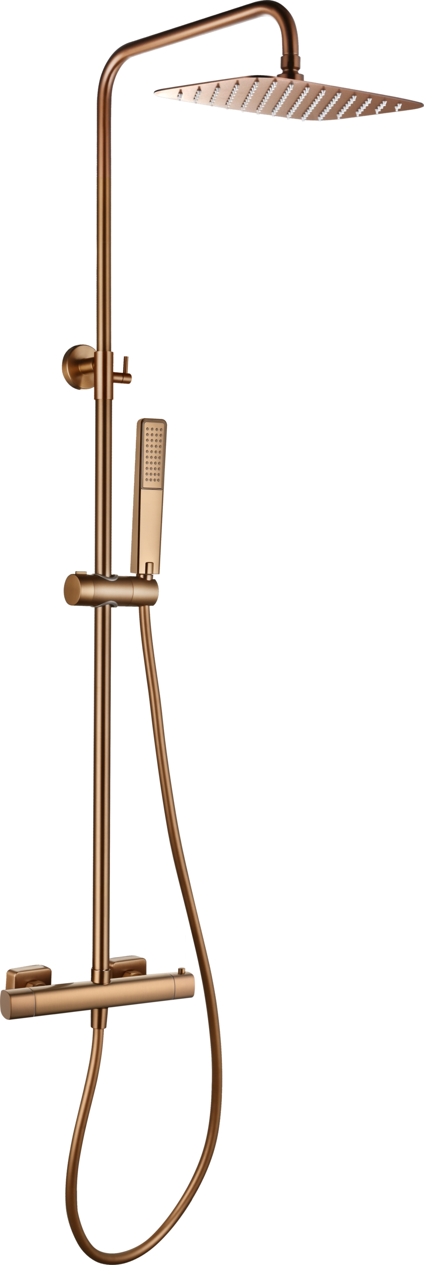 Toscana Brushed Rose Gold Thermostatic Shower Set, main product view