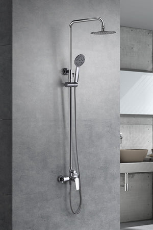 Chrome Single Lever Shower Set Modern Minimalist Design, view 3