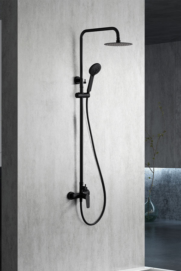 Matte Black Single Handle Shower Set Modern Design, view 3