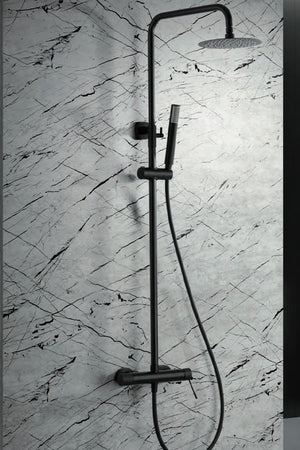 Matte Black Single Handle Shower Set Modern Design, view 2