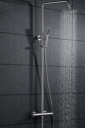 Steel Thermostatic Shower Set Modern Industrial Design, view 2