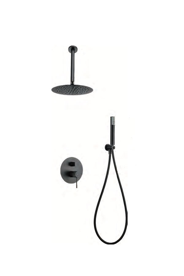 Black Gum Metal Single Lever Built-in Shower Set, view 2