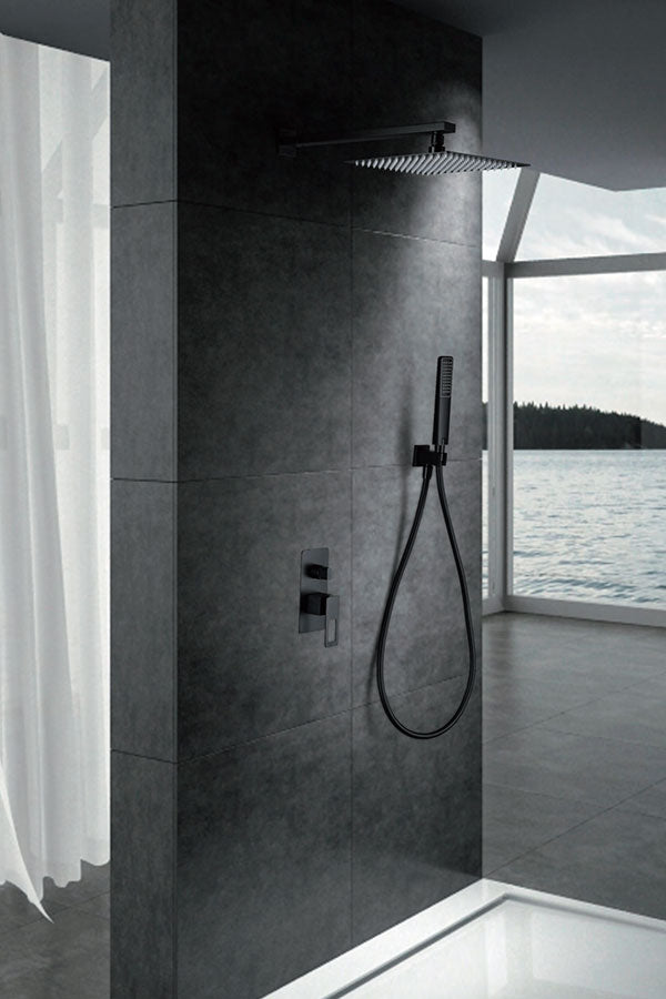 Matte Black Single Handle Built-in Shower Set, view 2
