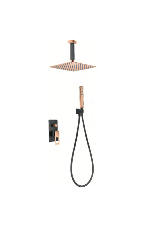 Stockholm Black Rose Gold Single-Lever Built-In Shower Set, view 2