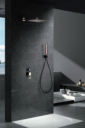 Black Rose Gold Single Handle Built-in Shower Set, view 2